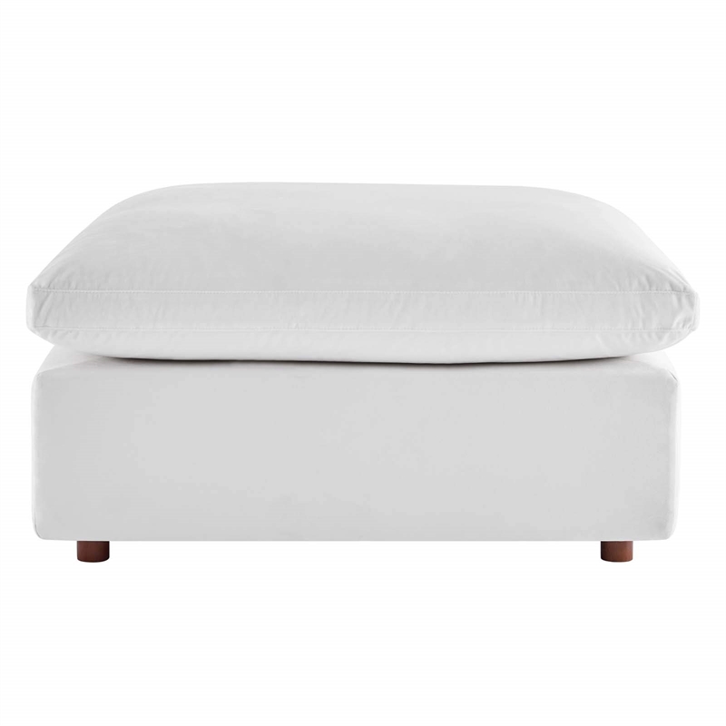 Modway Commix 4-Piece Performance Velvet Sectional Sofa in White