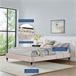 Modway Harlow King Performance Velvet Platform Bed Frame in Pink