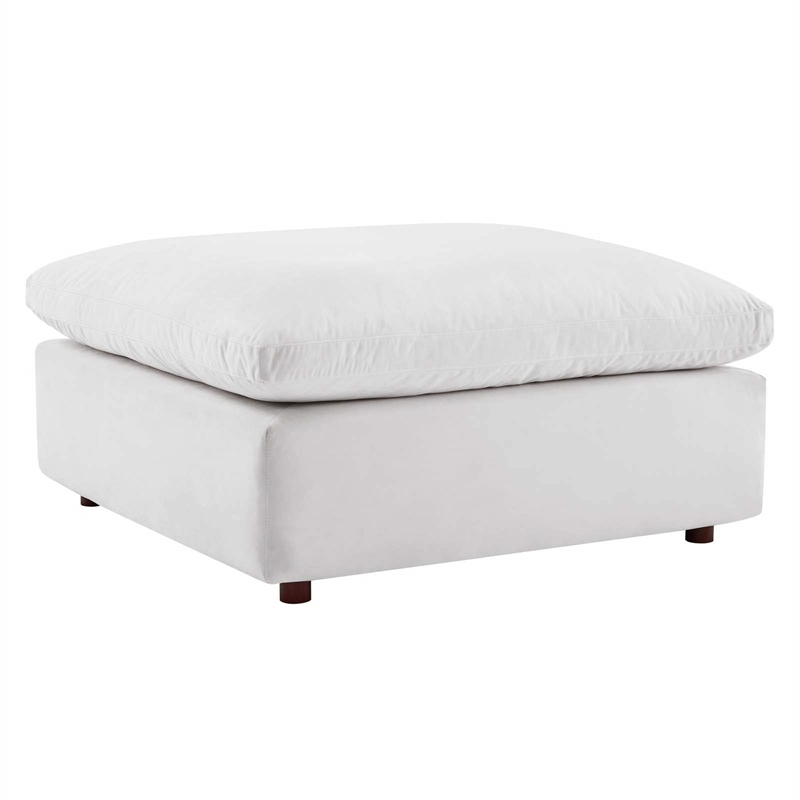 modway commix 6-piece performance velvet sectional sofa in white