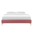 Modway Sutton Twin Modern Performance Velvet Bed Frame in Dusty Rose
