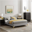 Modway Sutton Twin Modern Performance Velvet Bed Frame in Light Gray