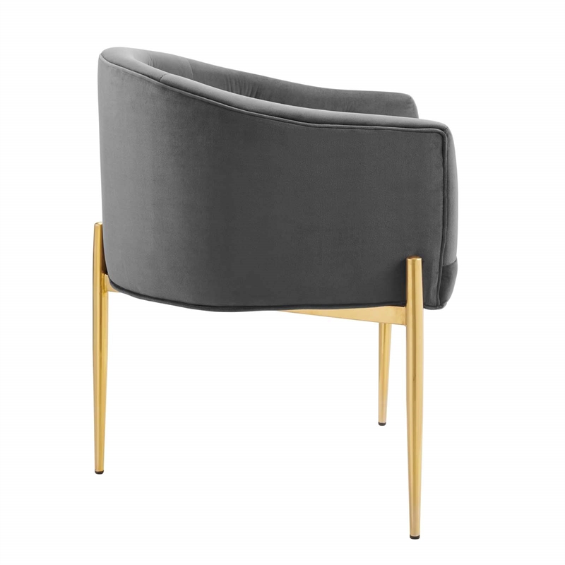 Modway Savour Modern Tufted Velvet Accent Chairs in Gray (Set of 2)