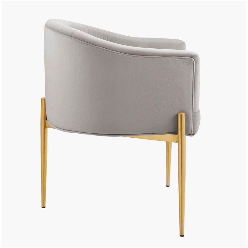 Modway Savour Modern Tufted Velvet Accent Chairs in Light Gray (Set of 2)