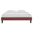 Modway Reign Twin Performance Velvet Platform Bed Frame in Dusty Rose