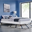 Modway Harlow Twin Performance Velvet Platform Bed Frame in White