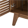 Modway Render Wood & Vinyl Record Display Stand with Hinged Door in Walnut