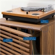 Modway Render Wood & Vinyl Record Display Stand with Hinged Door in Walnut