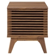 Modway Render Wood & Vinyl Record Display Stand with Hinged Door in Walnut