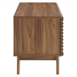 Modway Render Wood & Vinyl Record Display Stand with Sliding Door in Walnut
