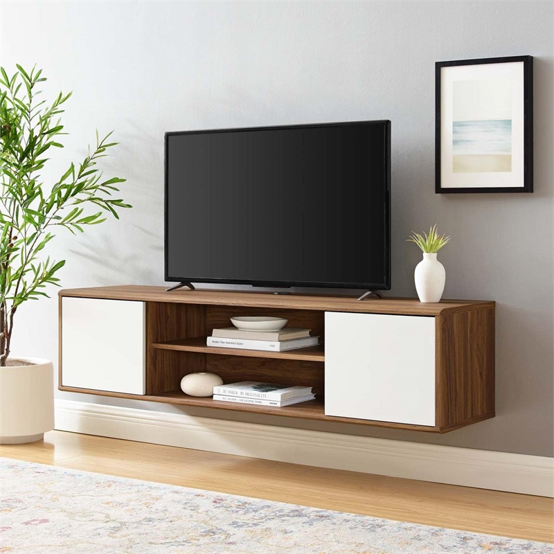 Modway Envision Plastic Wall-Mount TV Stand for TVs up to 65
