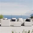 Modway Saybrook 7-Piece Patio Fabric Upholstered Sectional Sofa in White