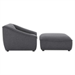 Modway Comprise 2-Piece Modern Fabric Living Room Set in Charcoal