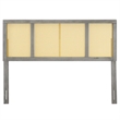 Modway Delmare Cane Rattan and Rubberwood Full Headboard in Gray