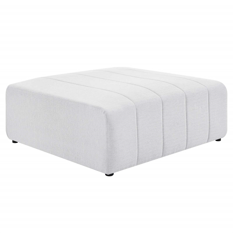 Modway Bartlett Modern Upholstered Polyester Fabric Ottoman in Ivory