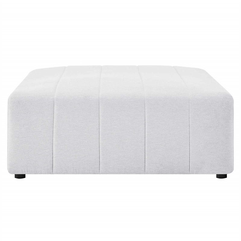 Modway Bartlett Modern Upholstered Polyester Fabric Ottoman in Ivory