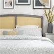 Modway Halcyon Cane Rattan and Rubberwood Full Headboard in Gray