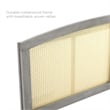 Modway Halcyon Cane Rattan and Rubberwood Queen Headboard in Gray