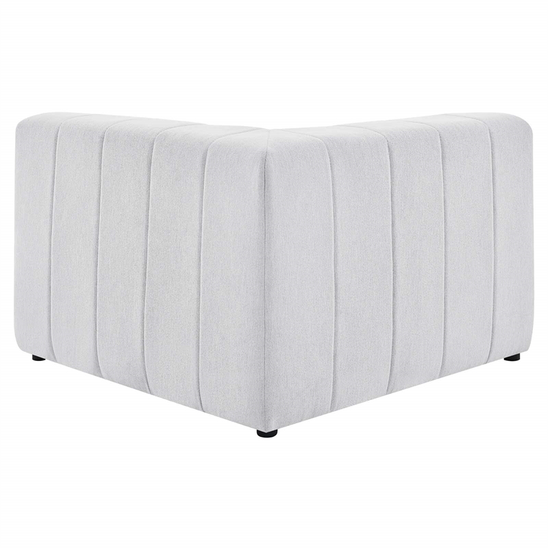 Modway Bartlett Polyester Fabric Upholstered Corner Chair in Ivory