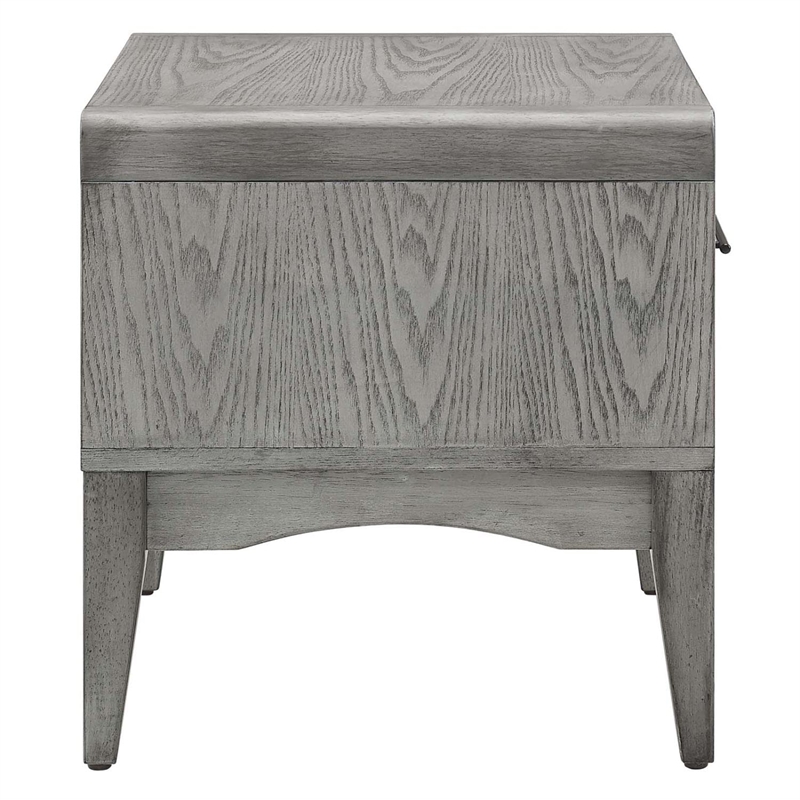 Modway Georgia Modern Rubberwood and Wood Nightstand in Gray Finish