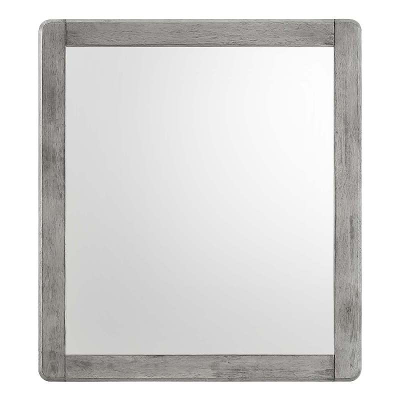 Modway Georgia Modern Style Solid Rubberwood Mirror in Gray Finish