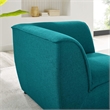 Modway Comprise Polyester Fabric Corner Sectional Sofa Chair in Teal Green