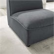 Modway Comprise Modern Polyester Fabric Armless Chair in Charcoal