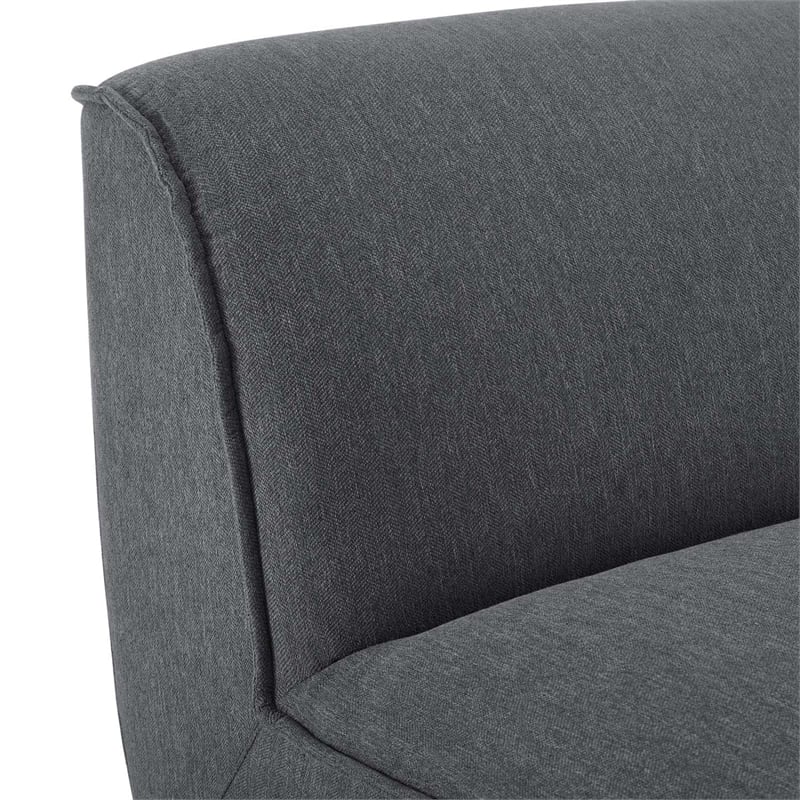 Modway Comprise Modern Polyester Fabric Armless Chair in Charcoal