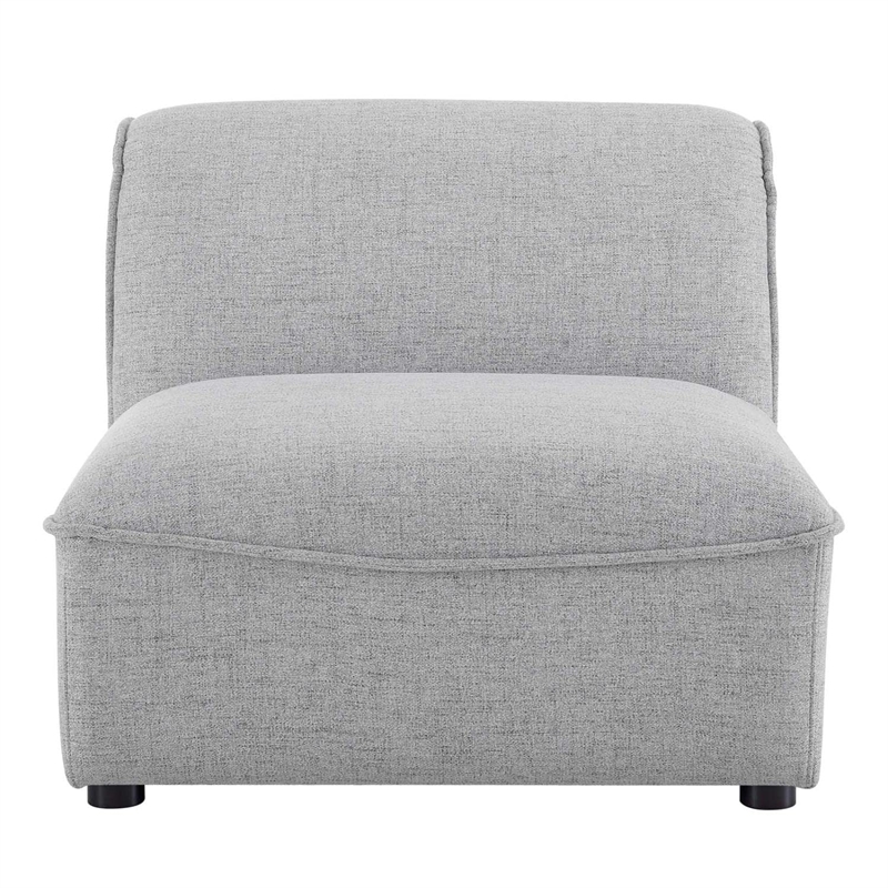 Modway Comprise Modern Polyester Fabric Armless Chair in Light Gray