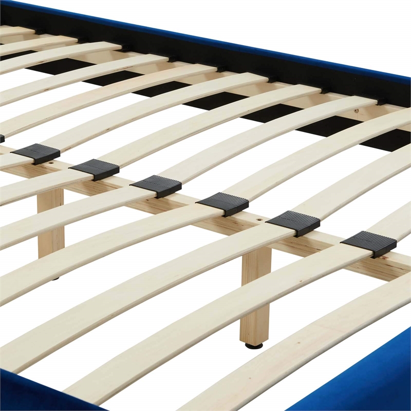 Modway Sutton Queen Modern Performance Velvet Bed Frame in Navy