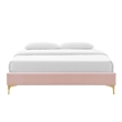 Modway Sutton Queen Modern Performance Velvet Bed Frame in Pink