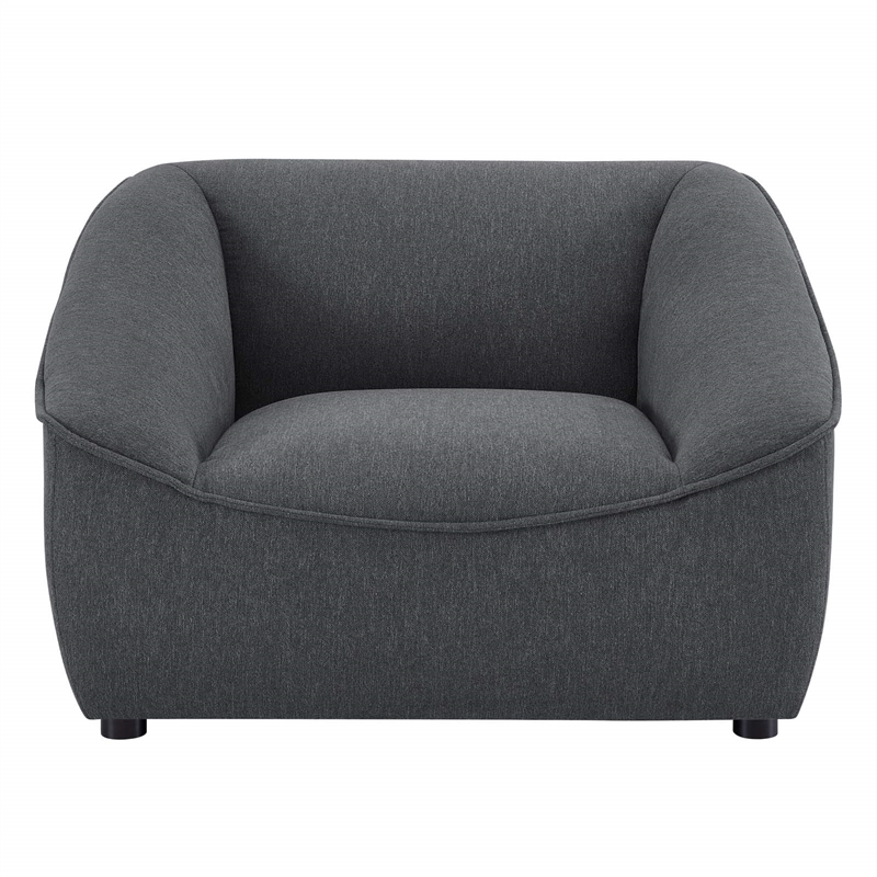 Modway Comprise Modern Upholstery Polyester Fabric Armchair in Charcoal
