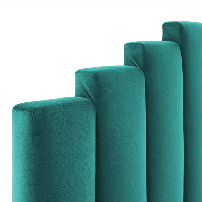 Modway Noelle Modern Performance Velvet Twin Headboard in Teal Green