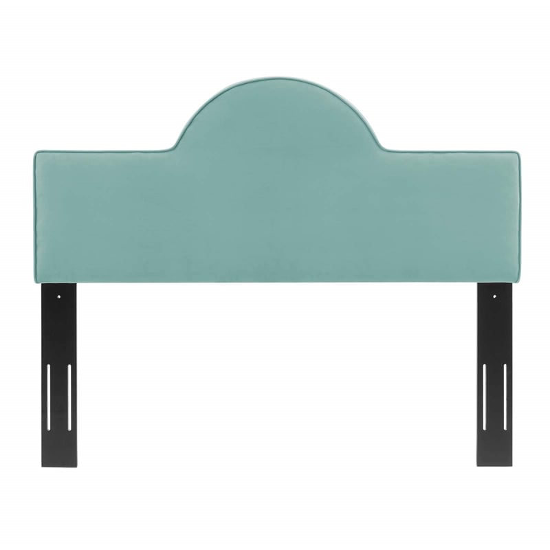 Modway Dawn Twin Modern Performance Velvet Headboard in Mint Green