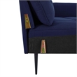 Modway Cameron Upholstered Modern Fabric Sofa with Metal Legs in Blue/Black