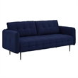 Modway Cameron Upholstered Modern Fabric Sofa with Metal Legs in Blue/Black