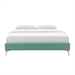Modway Sutton King Modern Performance Velvet Bed Frame in Mint Green