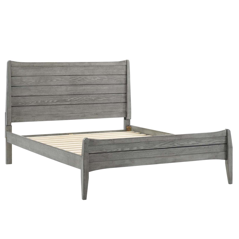 Modway Georgia 3-Piece Rubberwood and MDF Queen Bedroom Set in Gray