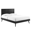 Modway Alana King Wood Platform Bed with Splayed Legs in Black