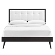 Modway Willow King Wood Platform Bed with Splayed Legs in Black/White