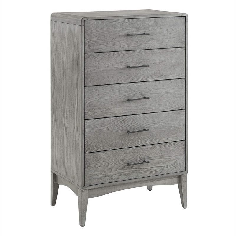 Modway Georgia 3-Piece Rubberwood and MDF King Bedroom Set in Gray