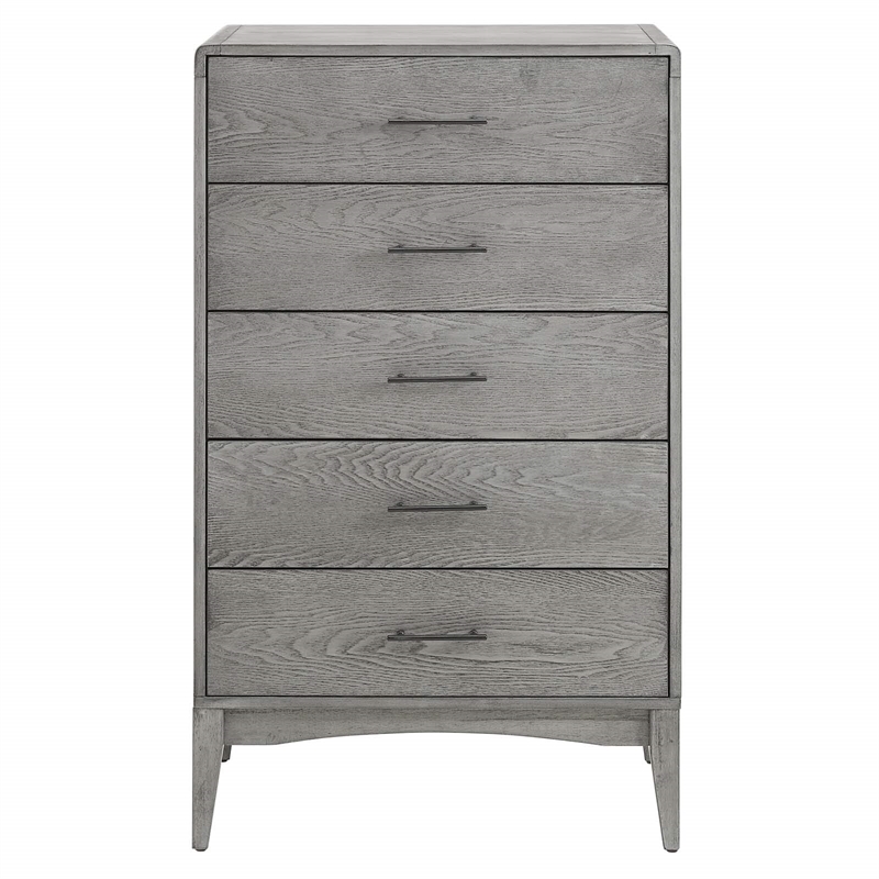 Modway Georgia 3-Piece Rubberwood and MDF King Bedroom Set in Gray