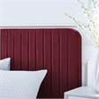 Modway Celine Channel Tufted Performance Velvet Twin Platform Bed in Maroon Red