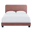 Modway Celine Channel Tufted Performance Velvet Twin Bed in Dusty Rose