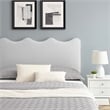 Modway Current Modern Performance Velvet Queen Platform Bed in Light Gray