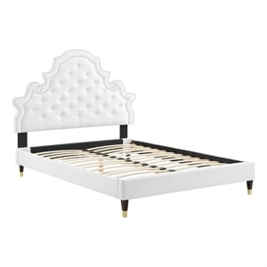 Modway Gwyneth Tufted Performance Velvet Full Platform Bed - White
