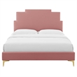 Modway Lindsey Modern Performance Velvet Twin Platform Bed - Dusty Rose Pink