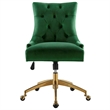 Modway Regent Modern Velvet Swivel Office Chair in Gold & Emerald Green
