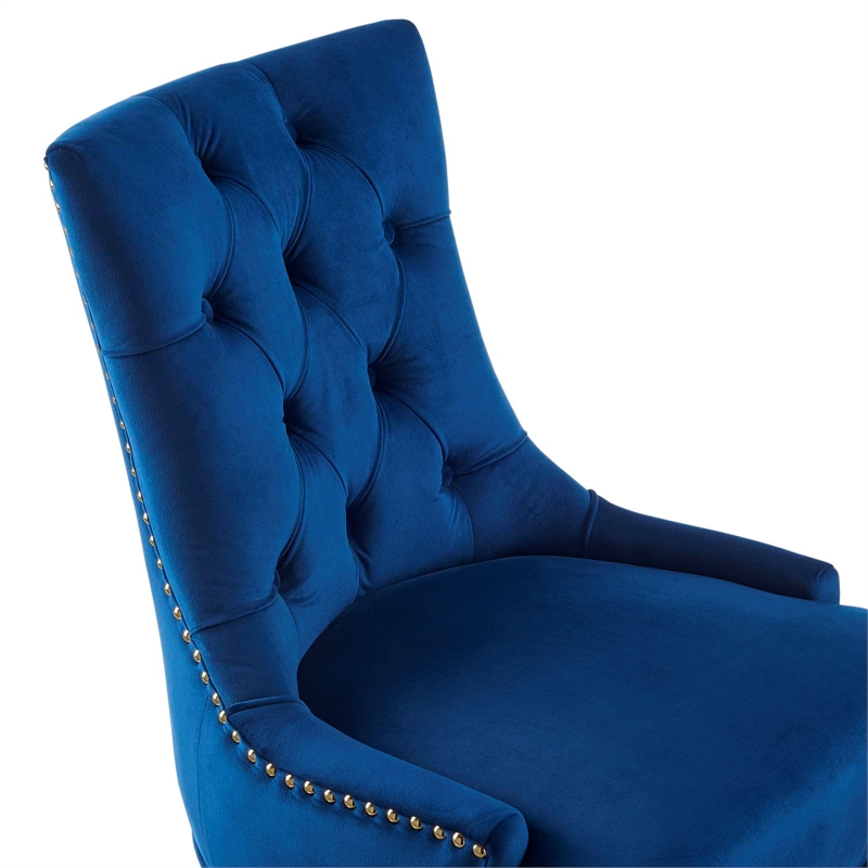 Modway Regent Modern Velvet Swivel Office Chair in Gold & Navy