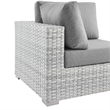Modway Convene Modern Fabric Outdoor Patio Corner Chair in Light Gray