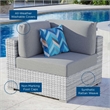 Modway Convene Modern Fabric Outdoor Patio Corner Chair in Light Gray